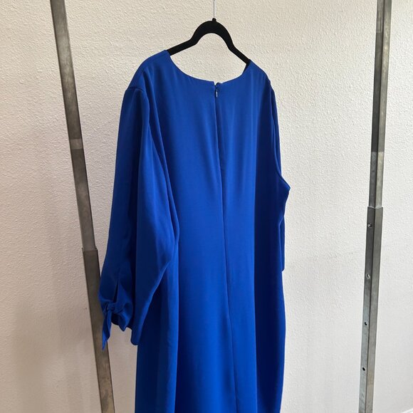CeCe Gorgeous Blue Shift Dress with ¾ Tie Sleeves, 18W NWOT - Picture 2 of 5